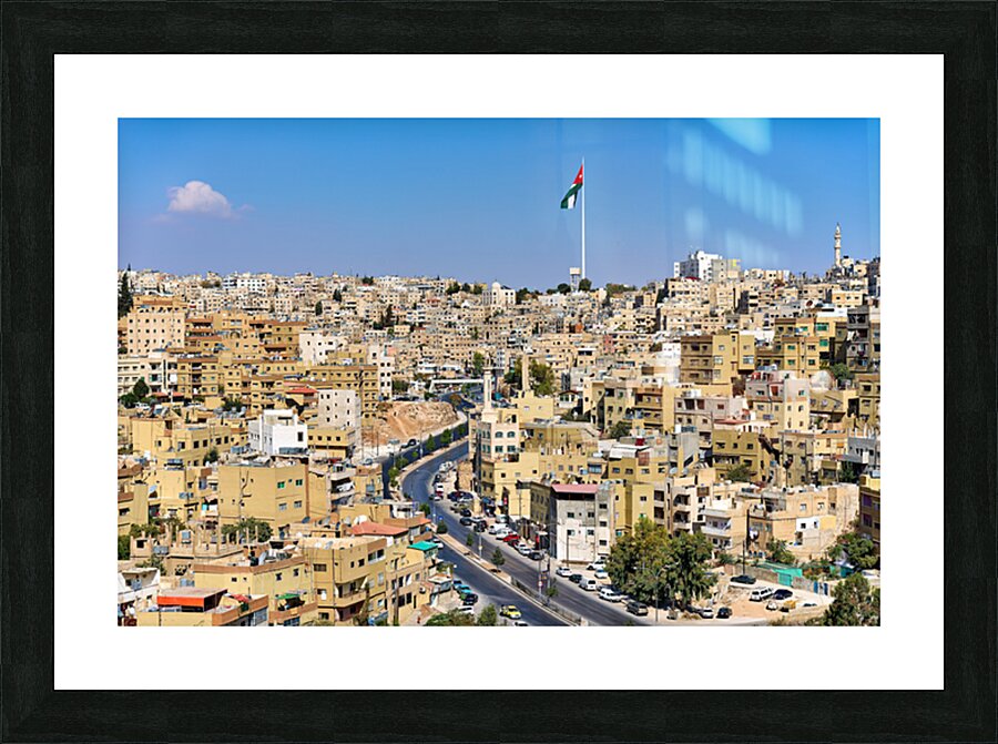 Cityscape view of Amman Jordan with buildings and roads Picture Frame print