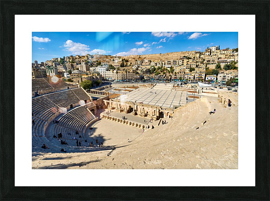 Visit the Roman Theater in Amman Jordan with a view of the city Picture Frame print