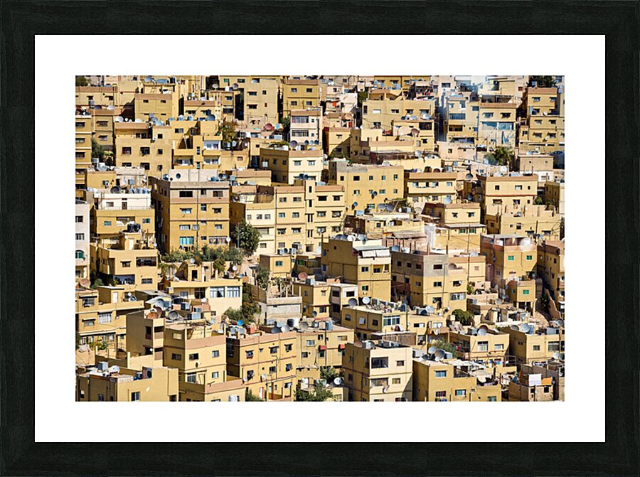 Cityscape of Amman Jordan with many yellow buildings Picture Frame print