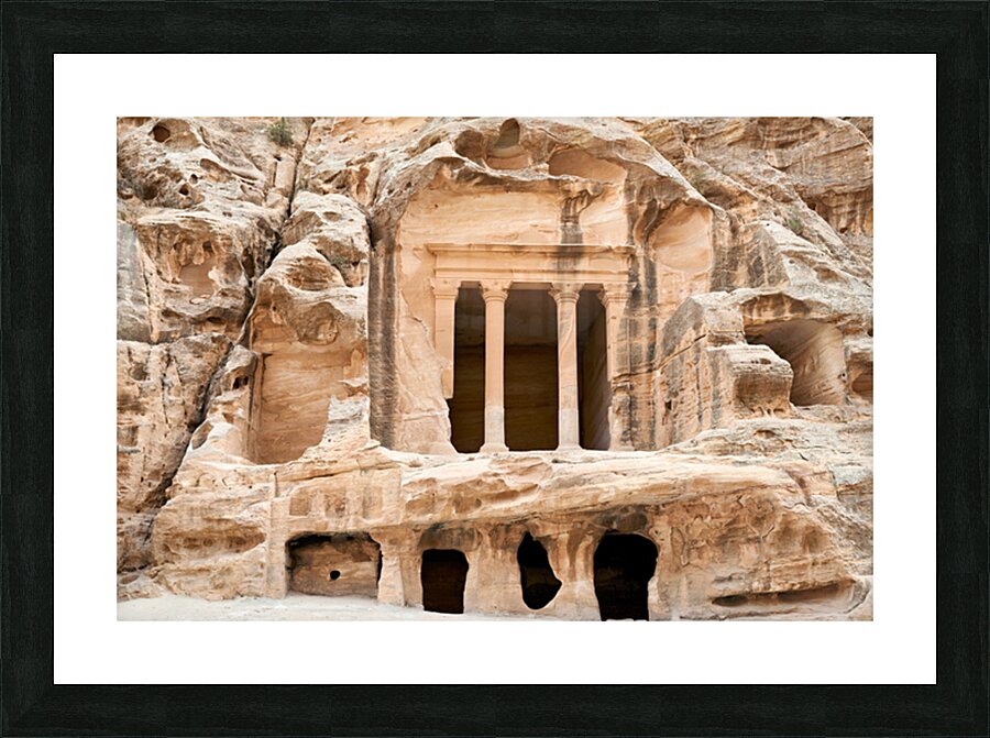 Little Petra site in Jordan shows ancient rock cut architecture Picture Frame print