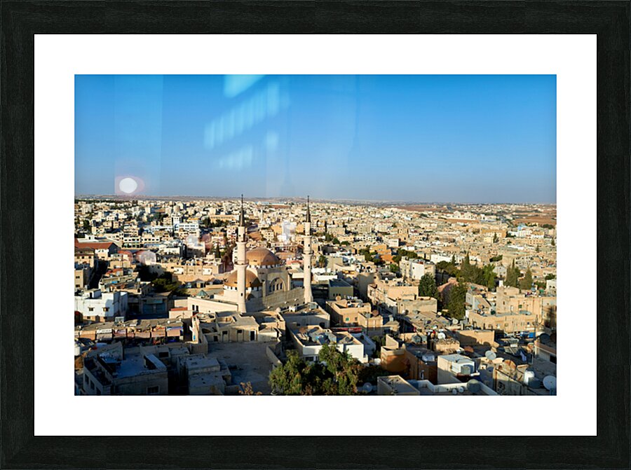 High view of Madabas cityscape in Jordan Picture Frame print