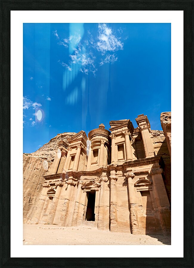 Exploring ad deir monastery at petra in jordan Picture Frame print