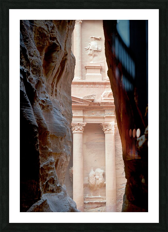 Exploring the al khazneh treasury in petra jordan Picture Frame print