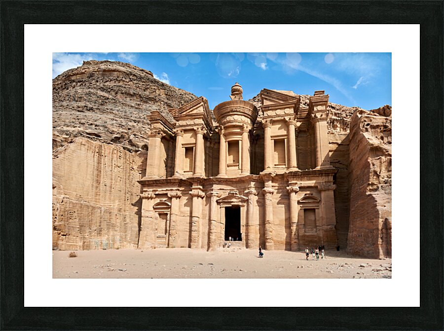 Visit to Ad Deir at Petra archaeological site in Jordan Picture Frame print