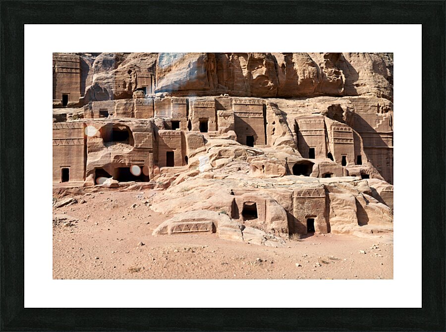 Exploring the royal tombs at Petra in Jordan Picture Frame print