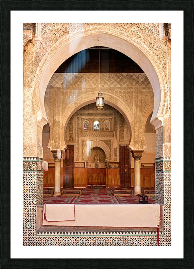 Visit Bou Inania Madrasa in Fez Morocco during the day Picture Frame print
