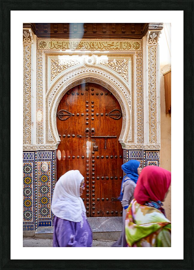 Women walk through the Medina in Fez Morocco Picture Frame print