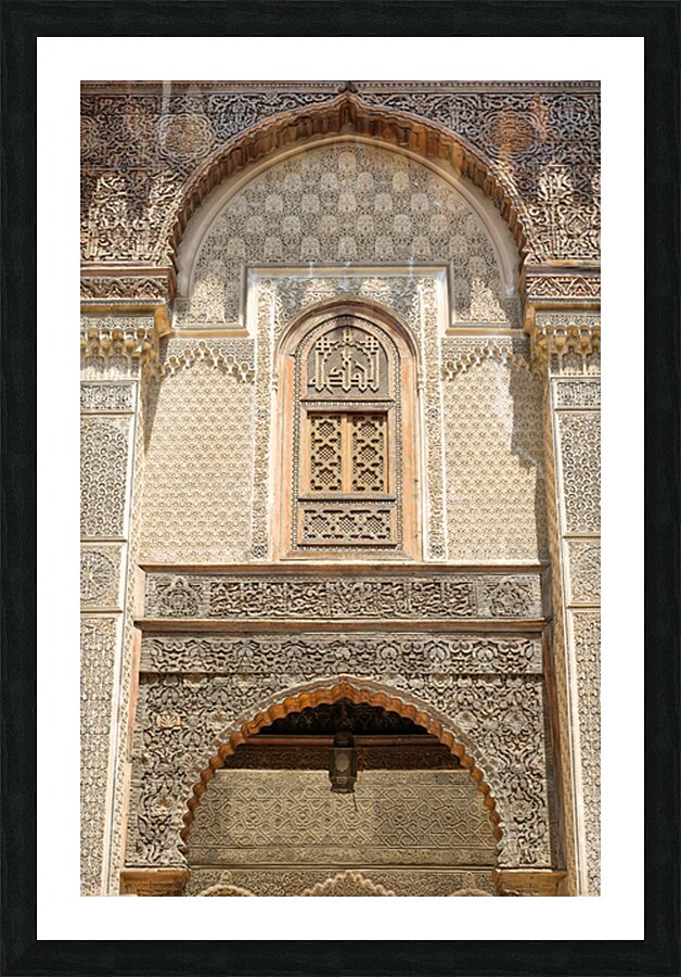 Detailed architecture at Al Attarine Madrasa in Fez Morocco Picture Frame print