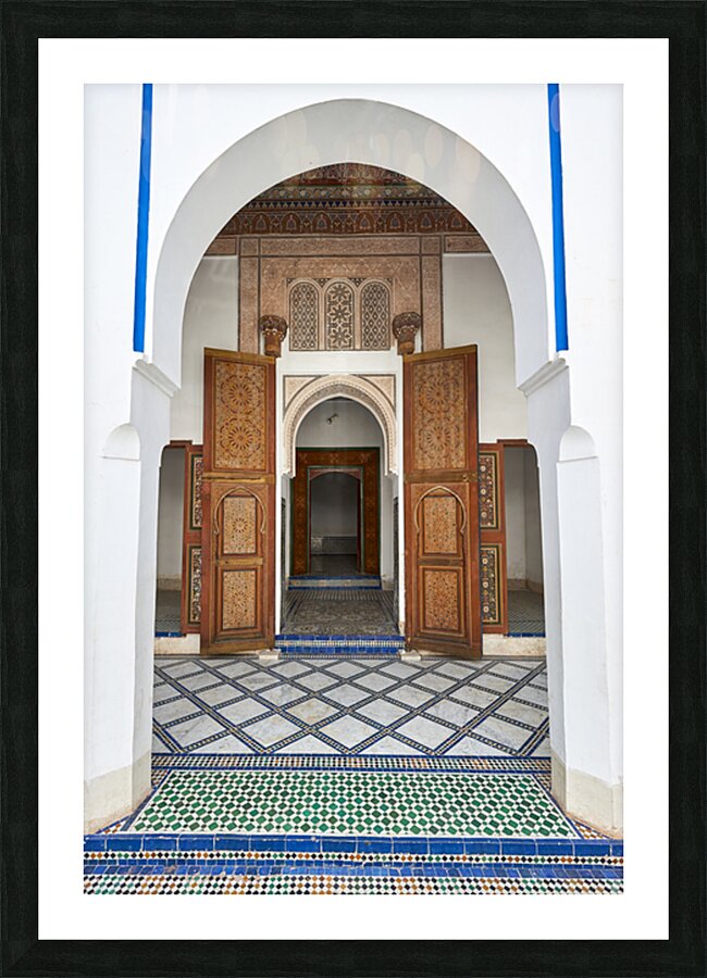 Visit Bahia Palace in Marrakesh Morocco during the day Picture Frame print