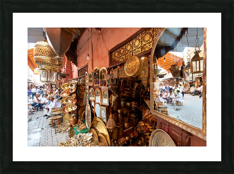 Exploring the souk in Marrakesh and the local crafts on display Picture Frame print