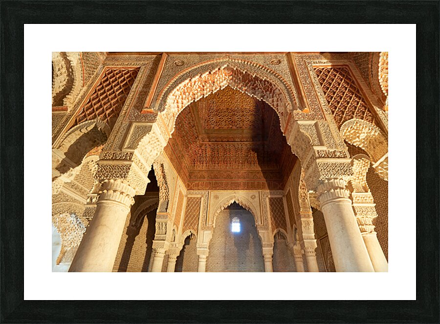 Exploring Saadian tombs in Marrakesh Morocco Picture Frame print
