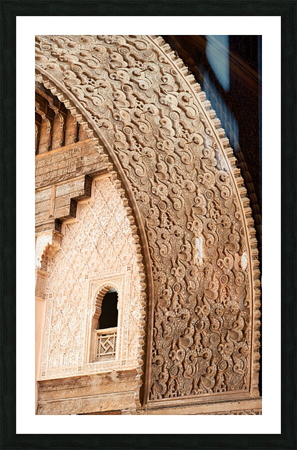 Madrasa Ben Youssef in Marrakesh shows detailed architectural de Picture Frame print