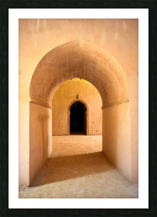 Discover the royal stables in Meknes Morocco during the afterno Picture Frame print