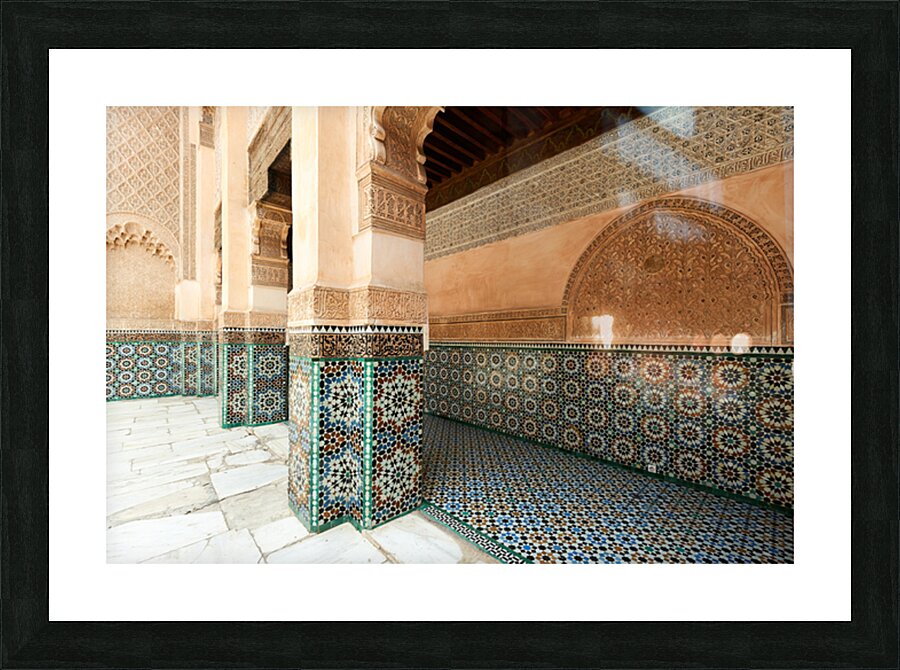 Discovering the architecture of Madrasa Ben Youssef in Marrakesh Picture Frame print