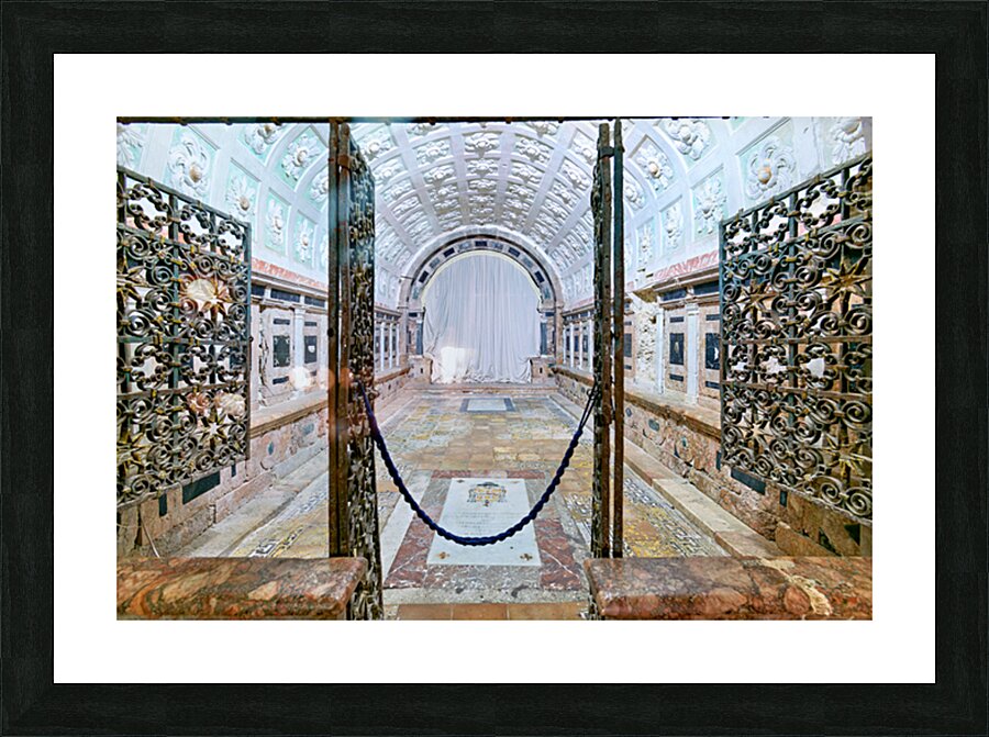 Exploring the crypt in the Norman Cathedral of Gerace Calabria I Picture Frame print