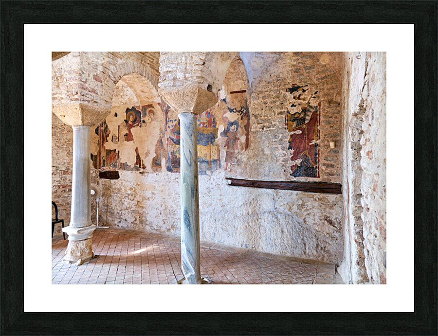 Frescoes on walls of Cattolica di Stilo church in Calabria Italy Picture Frame print