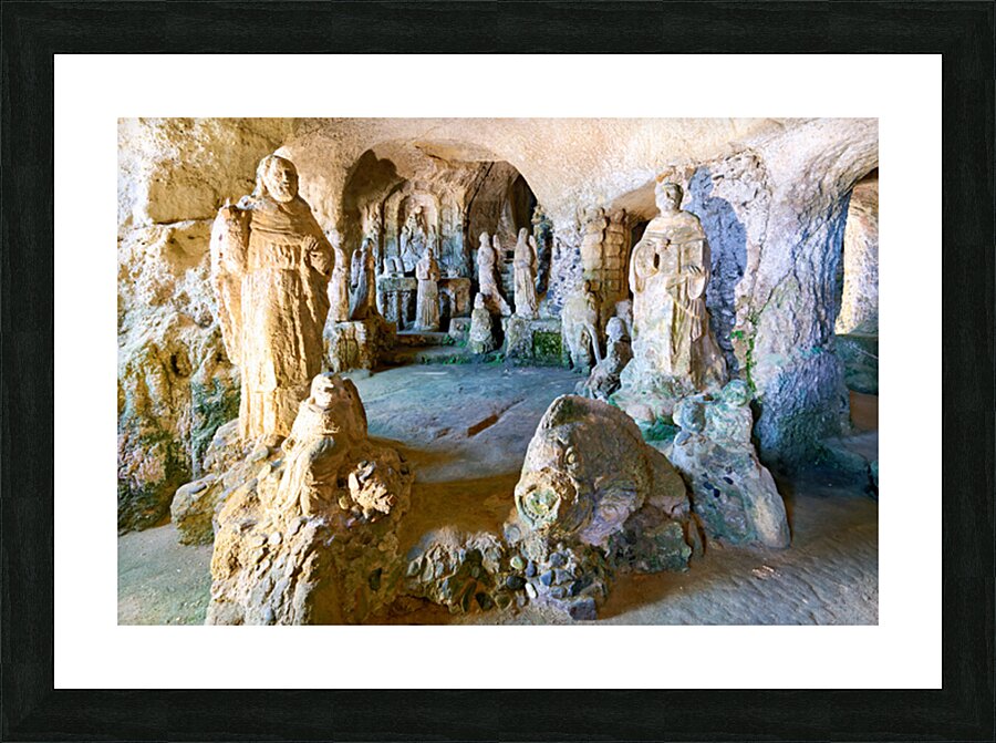 Visit to cave church of Piedigrotta in Pizzo Calabro Italy Picture Frame print