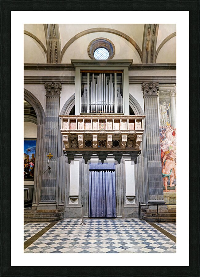 Pipe organ in Basilica of San Lorenzo in Florence Tuscany Picture Frame print