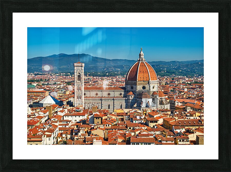 View of Florence with the Duomo and cityscape on a sunny day Picture Frame print