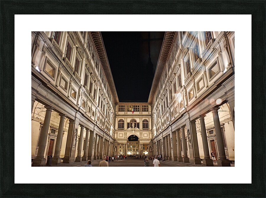 Museum visit at night at Museo degli Uffizi in Florence Italy Picture Frame print