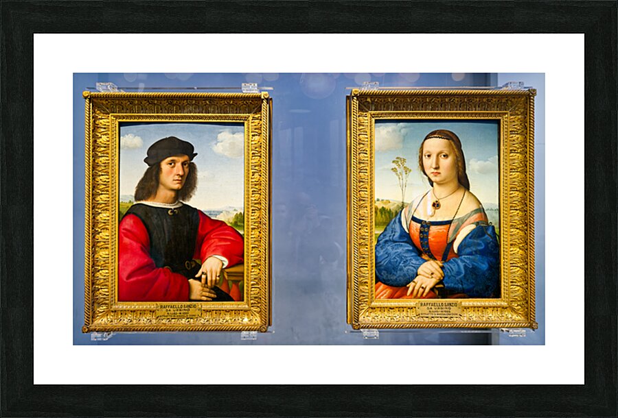Portraits of angelo doni and maddalena doni in uffizi gallery Picture Frame print