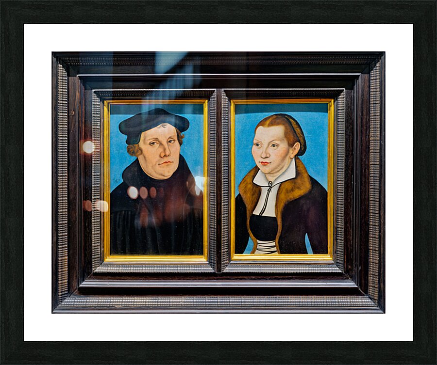 Portrait of martin luther and caterina bora in uffizi gallery Picture Frame print
