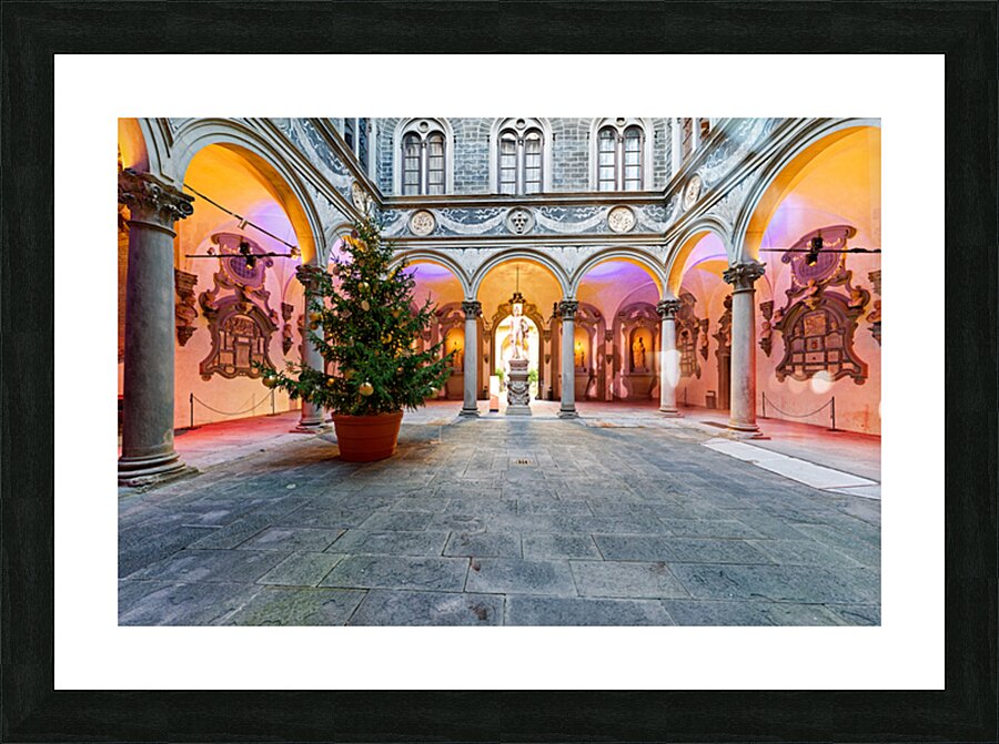 Palazzo Medici Riccardi inner courtyard in Florence Tuscany Ital Picture Frame print