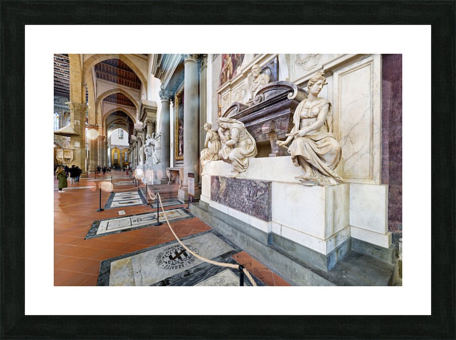 Michelangelos tomb at Basilica di Santa Croce in Florence Italy Picture Frame print