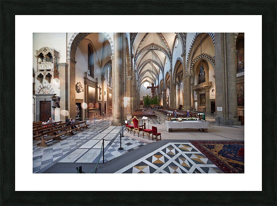 Santa Maria Novella church interior in Florence Tuscany Italy Picture Frame print