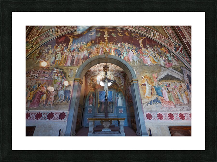 Santa Maria Novella church interior with historical art in Flore Picture Frame print