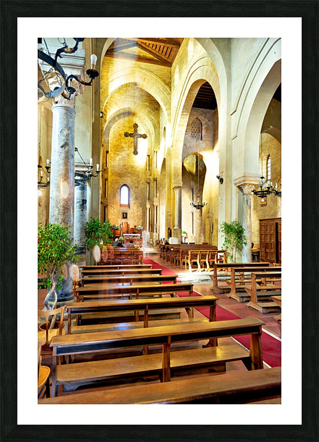 Exploring the interior of La Magione church in Palermo Sicily  Picture Frame print