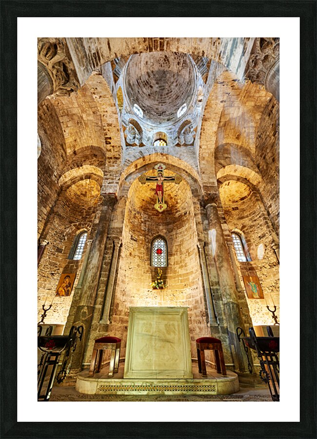 Interior view of Cappella di San Cataldo in Palermo Sicily Picture Frame print