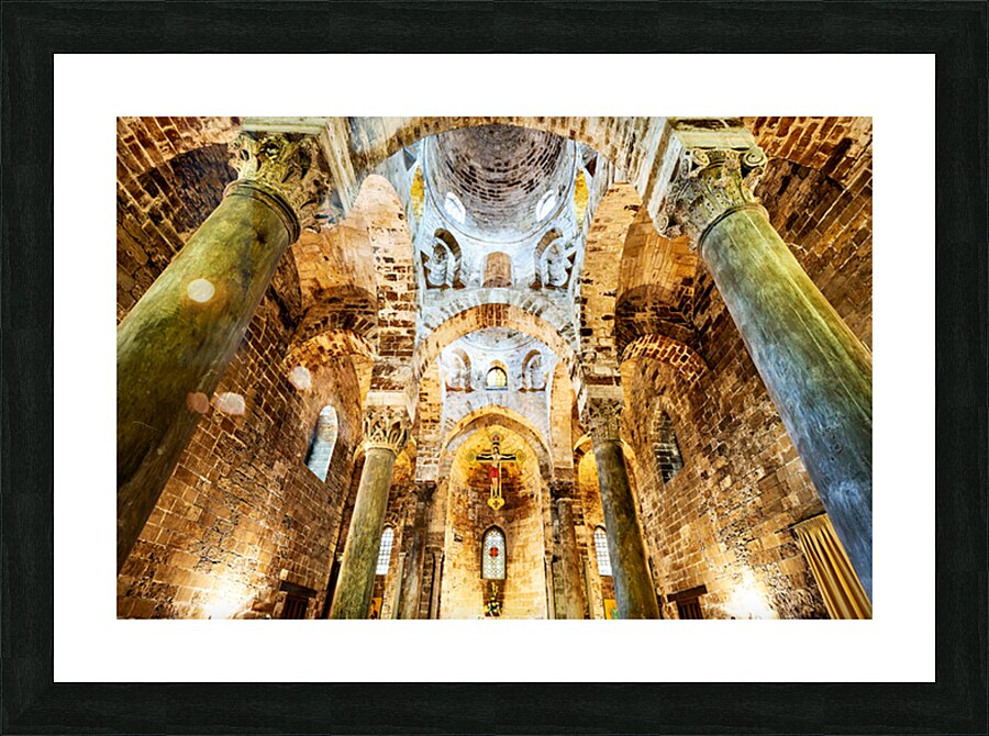 Interior view of Cappella di San Cataldo showing its unique desi Picture Frame print