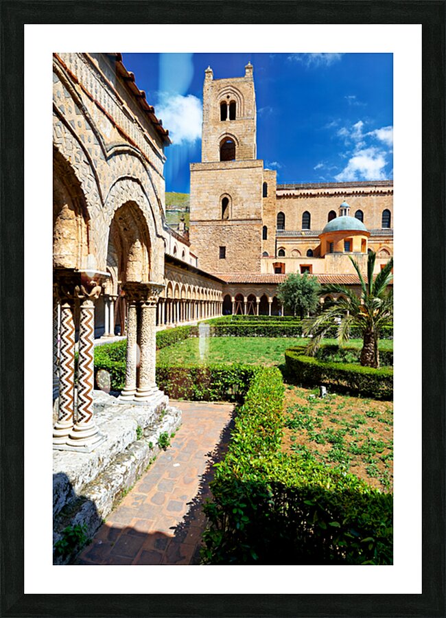 Visit Duomo di Monreale in Palermo Sicily Italy during a sunny d Picture Frame print