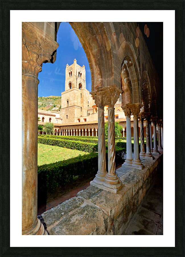 Monreale Cathedral in Palermo Sicily shows historical architectu Picture Frame print