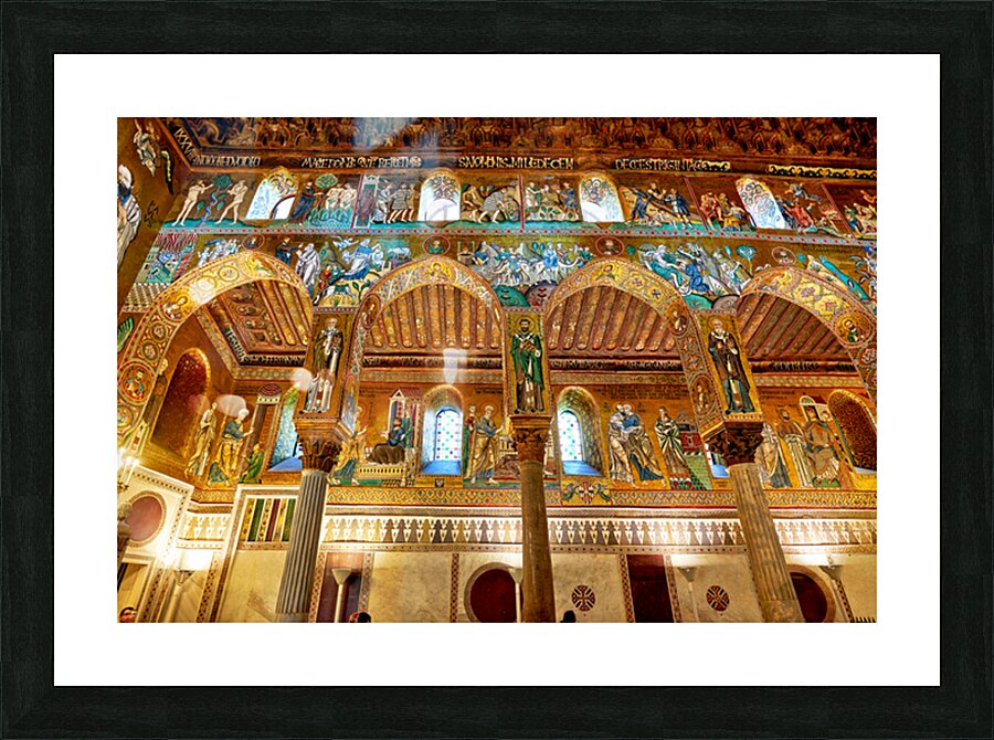 Cappella Palatina in Palermo shows detailed frescoes and archite Picture Frame print