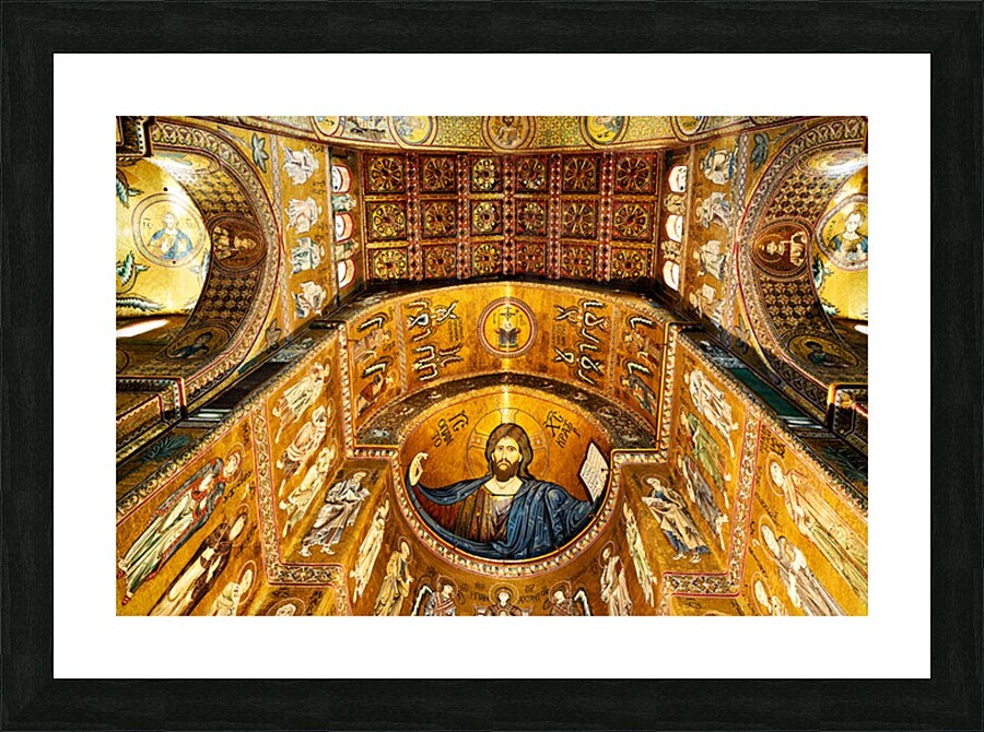 Mosaic details of Duomo di Monreale in Palermo Sicily Italy Picture Frame print