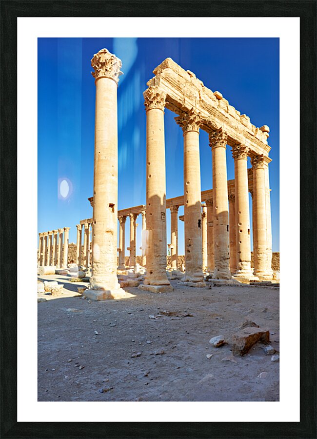 Exploring the ruins of the Temple of Bel in Palmyra Syria Picture Frame print