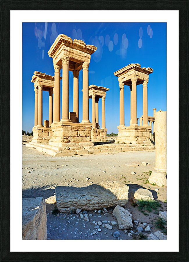 Tetrapylon in Palmyra showing ancient architecture and ruins Picture Frame print