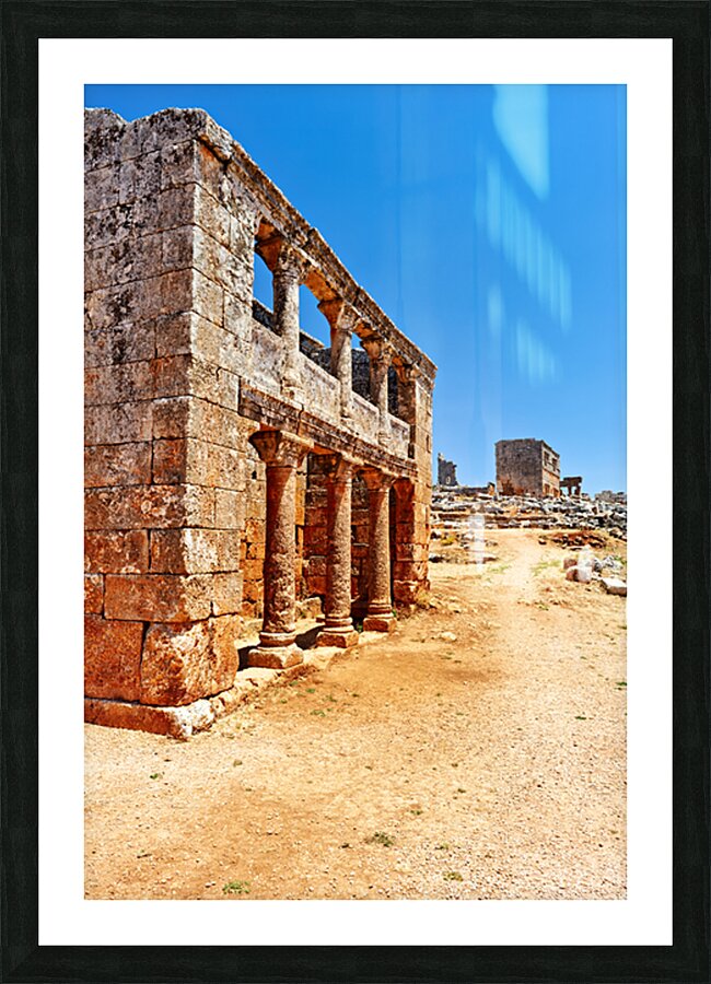 Discovering ancient ruins in Serjilla Syria Picture Frame print