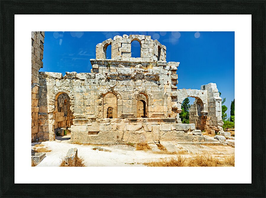 Church of Saint Simeon Stylites in Syria shows ancient stone rui Picture Frame print