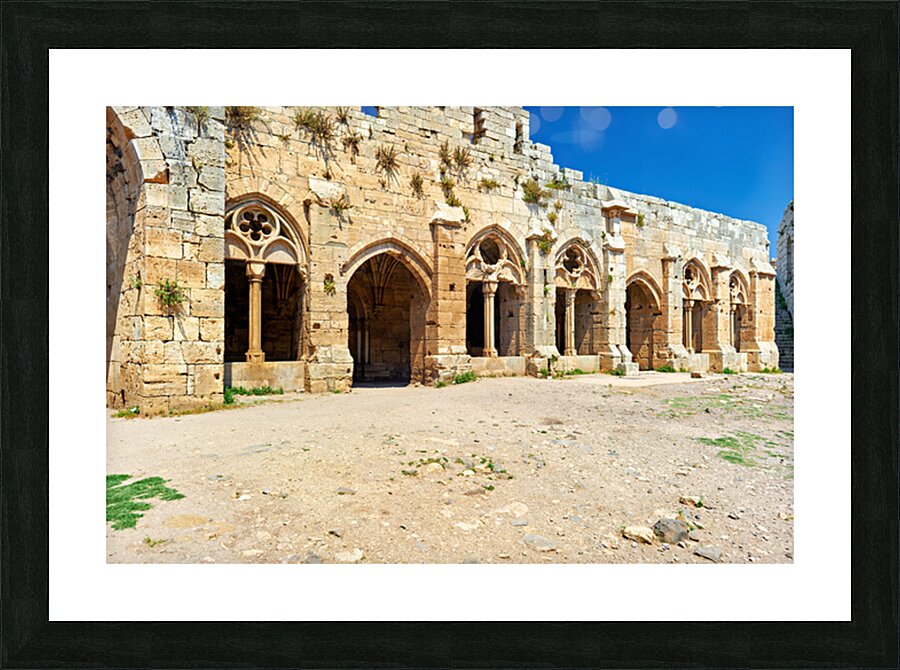 Exploring Krak des Chevaliers crusader castle in Syria Picture Frame print