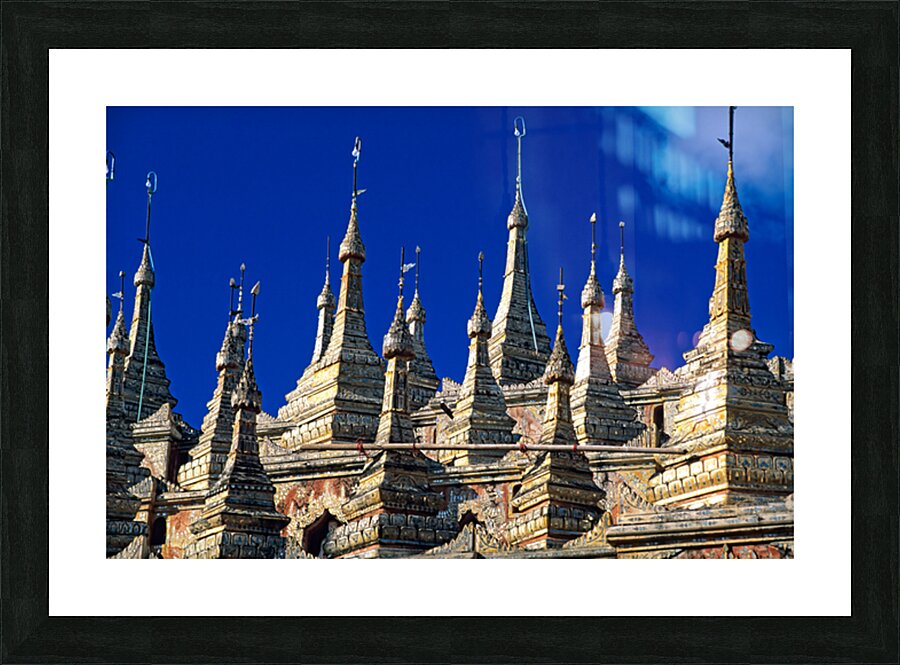 Mohnyin Thambuddhei Paya in Monywa shows many stupa structures Picture Frame print