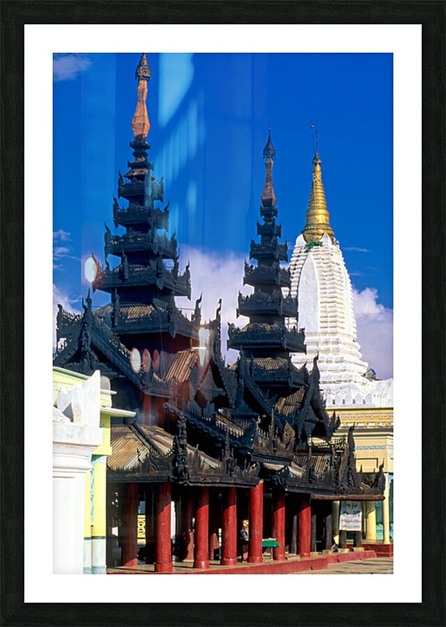 Visit to Shwezigon Paya in Bagan Myanmar on a clear day Picture Frame print