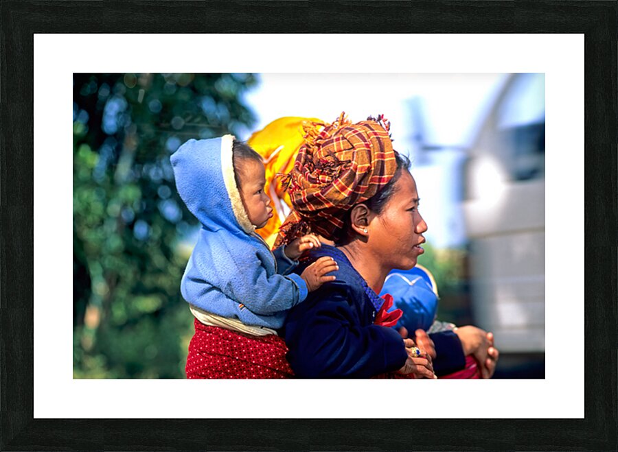 Portrait of Burmese women of Shan ethnicity in Myanmar Picture Frame print