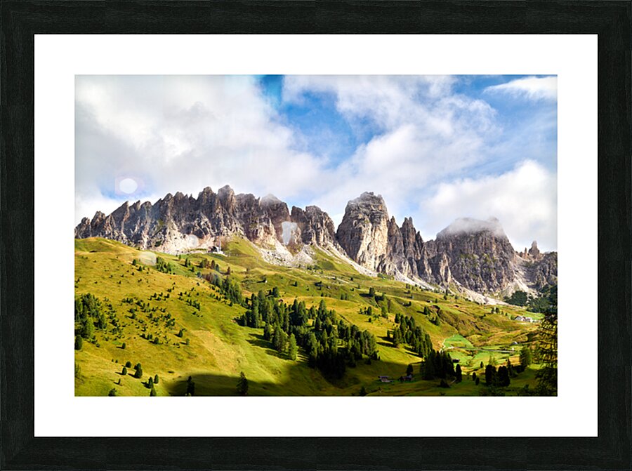 Hiking in puez odle natural park in val gardena italy Picture Frame print