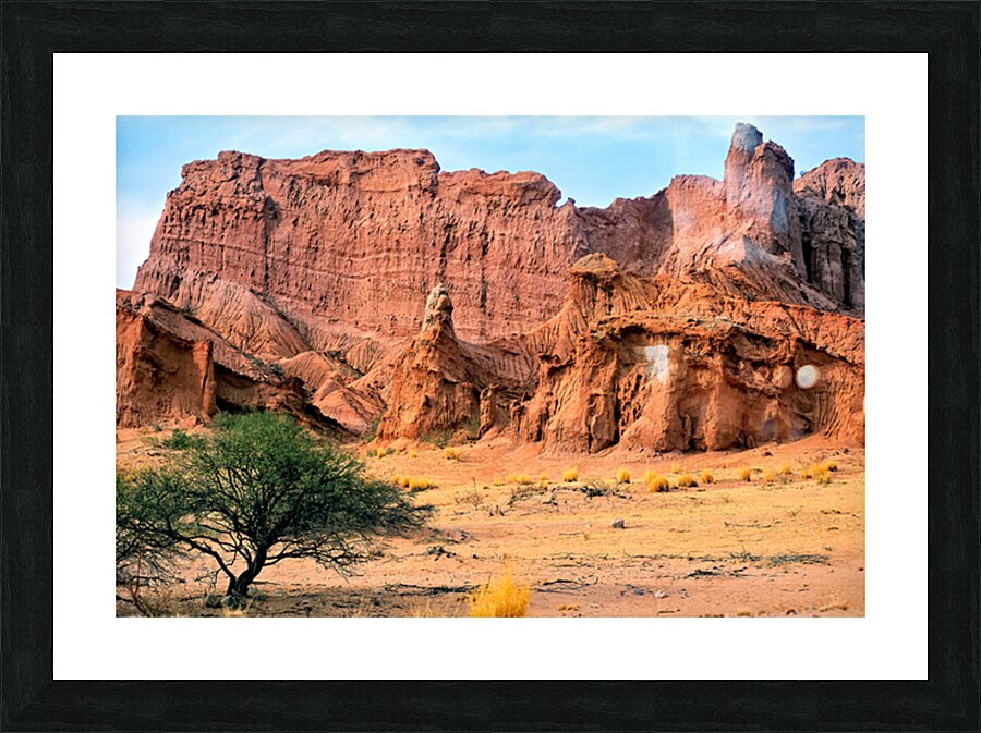 Eroded red rock formations in Quebrada de las Conchas near Cafay Picture Frame print