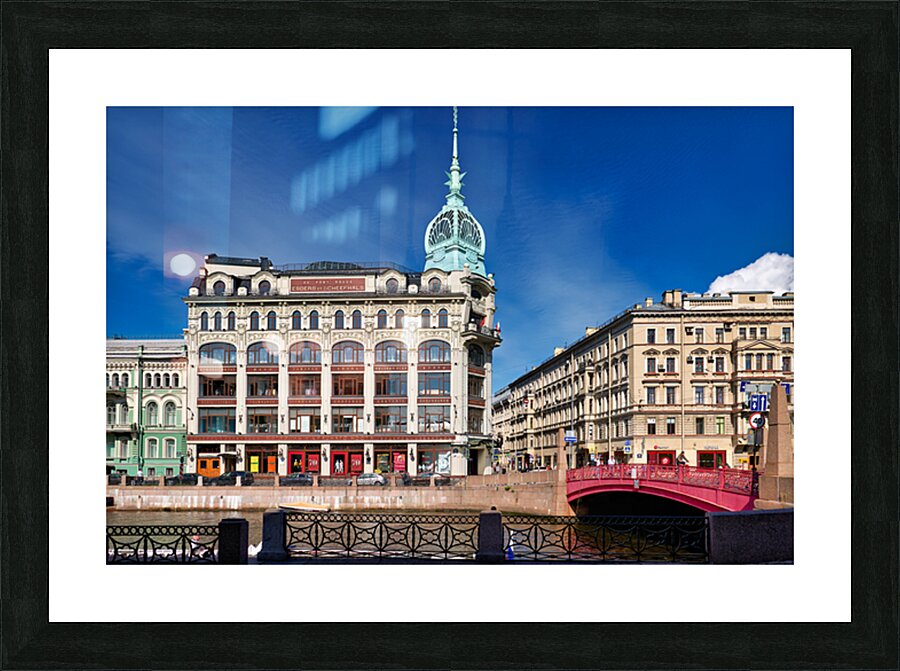 Historical buildings along Moyka River in Saint Petersburg Picture Frame print
