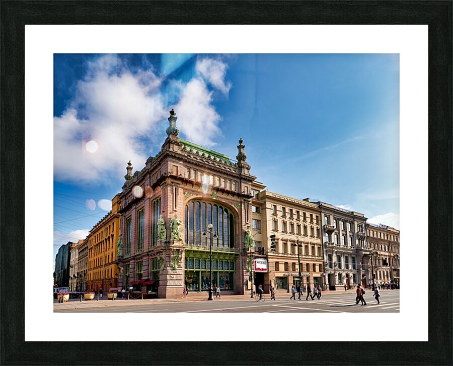 Popular location on Nevsky Prospekt in Saint Petersburg Picture Frame print