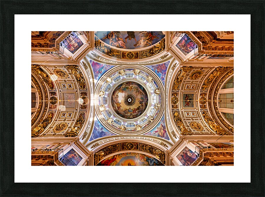 View of the ceiling at St. Isaacs Cathedral in Saint Petersburg Picture Frame print